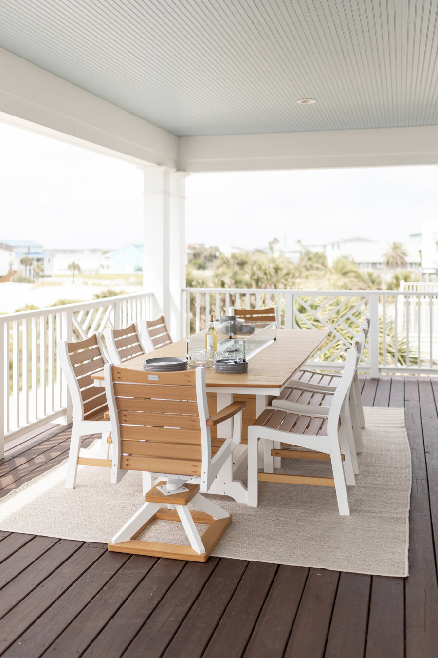 Bristol dining chairs and Garden Classic Firetable
